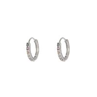 1 Pair Simple Style Geometric Copper Plating Inlay Zircon Hoop Earrings main image 3