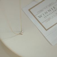 Simple Style Bow Knot Sterling Silver Inlay Zircon Pendant Necklace main image 3