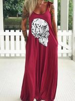 Women's T Shirt Dress Punk Streetwear V Neck Printing Short Sleeve Skull Maxi Long Dress Holiday Street main image 3