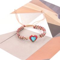 Ethnic Style Heart Shape Turquoise Rope Braid Bracelets main image 3