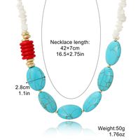 Ethnic Style Water Droplets Alloy Turquoise Plating Women's Pendant Necklace 1 Piece sku image 12