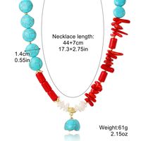 Ethnic Style Water Droplets Alloy Turquoise Plating Women's Pendant Necklace 1 Piece sku image 18