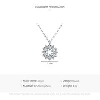 Shiny Snowflake Sterling Silver Plating Inlay Zircon Rhodium Plated Pendant Necklace main image 3