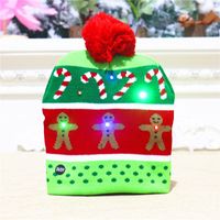 New  Knitted Woolen Colorful Luminous Knitted  Christmas Hat sku image 15