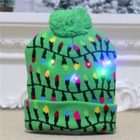 New  Knitted Woolen Colorful Luminous Knitted  Christmas Hat sku image 14