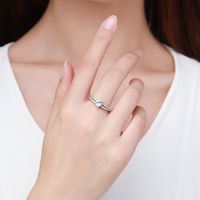 Luxurious Shiny Heart Shape Sterling Silver Rhodium Plated Zircon Rings In Bulk main image 5