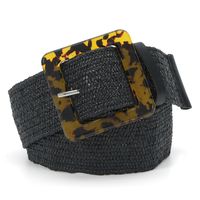 Casual Square Solid Color Resin Straw Patchwork Women's Woven Belts sku image 1
