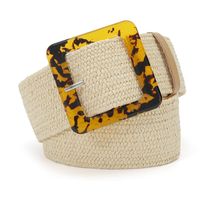 Casual Square Solid Color Resin Straw Patchwork Women's Woven Belts sku image 4