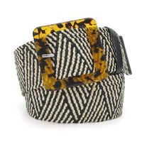 Casual Square Solid Color Resin Straw Patchwork Women's Woven Belts sku image 3
