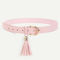 Sweet Solid Color Pu Leather Alloy Women's Leather Belts sku image 1