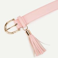 Sweet Solid Color Pu Leather Alloy Women's Leather Belts main image 2