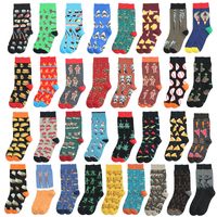 Hommes Style Simple Animal Coton Impression Crew Socks Une Paire main image 5