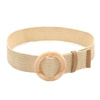 Bohemian Solid Color Plastic Straw Patchwork Women's Leather Belts main image 6