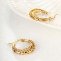 1 Pair Vintage Style Circle Plating Stainless Steel 18K Gold Plated Earrings main image 6