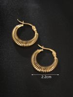 1 Pair Vintage Style Circle Plating Stainless Steel 18K Gold Plated Earrings main image 2