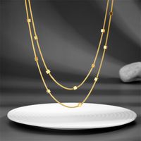 Titanium Steel 18K Gold Plated Hip-Hop Retro Plating Solid Color Necklace sku image 1