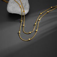 Titanium Steel 18K Gold Plated Hip-Hop Retro Plating Solid Color Necklace main image 3