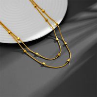 Titanium Steel 18K Gold Plated Hip-Hop Retro Plating Solid Color Necklace main image 5