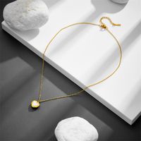 Titanium Steel 18K Gold Plated Elegant Inlay Heart Shape Acrylic Earrings Necklace main image 3