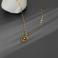 Titanium Steel 18K Gold Plated Casual Plating Flower Acrylic Pendant Necklace main image 4