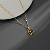Titanium Steel 18K Gold Plated Casual Plating Flower Acrylic Pendant Necklace sku image 1
