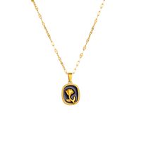 Acero Titanio Chapados en oro de 18k Casual Enchapado Flor Acrílico Collar Colgante main image 2