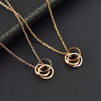 Titanium Steel 18K Gold Plated Simple Style Plating Circle Necklace main image 1