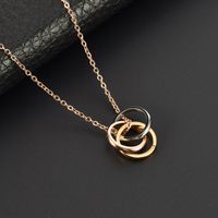Titanium Steel 18K Gold Plated Simple Style Plating Circle Necklace main image 5