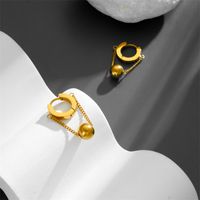1 Paar Lässig Geometrisch Überzug Titan Stahl 18 Karat Vergoldet Ohrringe main image 3