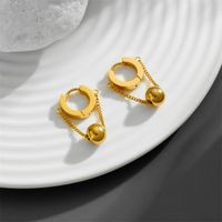 1 Pair Casual Geometric Plating Titanium Steel 18K Gold Plated Earrings main image 5