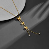 Titan Stahl Einfacher Stil Überzug Schmetterling Titan Stahl Halskette Mit Anhänger main image 4