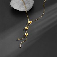 Titan Stahl Einfacher Stil Überzug Schmetterling Titan Stahl Halskette Mit Anhänger main image 6