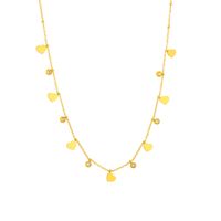 Titan Stahl 18 Karat Vergoldet Elegant Überzug Mond Herzform Schmetterling Strasssteine Halskette sku image 14