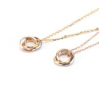 Titanium Steel 18K Gold Plated Simple Style Round Pendant Necklace main image 1