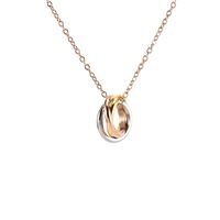 Titanium Steel 18K Gold Plated Simple Style Round Pendant Necklace sku image 1
