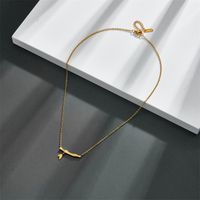 Titanium Steel 18K Gold Plated Simple Style Bamboo Zircon Necklace main image 2