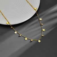 Titan Stahl 18 Karat Vergoldet Elegant Überzug Mond Herzform Schmetterling Strasssteine Halskette sku image 9