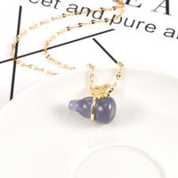 Style Classique Forme De Cœur Gourde Acier Au Titane Émail Incruster Strass Opale Pendentif main image 4