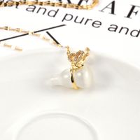 Classic Style Heart Shape Gourd Titanium Steel Enamel Inlay Rhinestones Opal Pendant Necklace main image 2