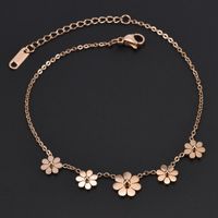 Classic Style Portrait Devil'S Eye Butterfly Titanium Steel Inlay Rhinestones 18K Gold Plated Women'S Anklet main image 2