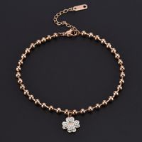 Classic Style Portrait Devil'S Eye Butterfly Titanium Steel Inlay Rhinestones 18K Gold Plated Women'S Anklet sku image 11