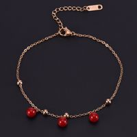 Classic Style Portrait Devil'S Eye Butterfly Titanium Steel Inlay Rhinestones 18K Gold Plated Women'S Anklet sku image 12