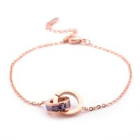 Classic Style Portrait Devil'S Eye Butterfly Titanium Steel Inlay Rhinestones 18K Gold Plated Women'S Anklet sku image 3