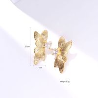 Retro Wings Metal Plating Inlay Zircon Gold Plated Women's Ear Studs main image 2