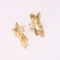 Retro Wings Metal Plating Inlay Zircon Gold Plated Women's Ear Studs main image 4