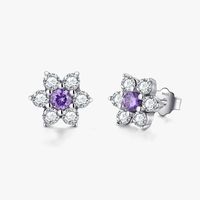 1 Pair Ins Style Vintage Style Streetwear Flower Sterling Silver Inlay Zircon Ear Studs main image 2