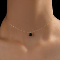 Simple Transparent Invisible Fish Line Zircon Necklace Diamond-studded Clavicle Chain Female sku image 31