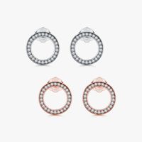 1 Pair Ins Style Simple Style Round Sterling Silver Inlay Zircon Rose Gold Plated Ear Studs main image 2