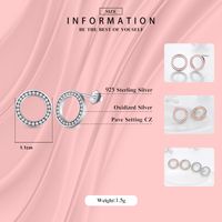 1 Pair Ins Style Simple Style Round Sterling Silver Inlay Zircon Rose Gold Plated Ear Studs main image 6