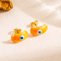 1 Pair Casual Classic Style Devil's Eye Enamel Plating Copper 18k Gold Plated Ear Studs main image 5